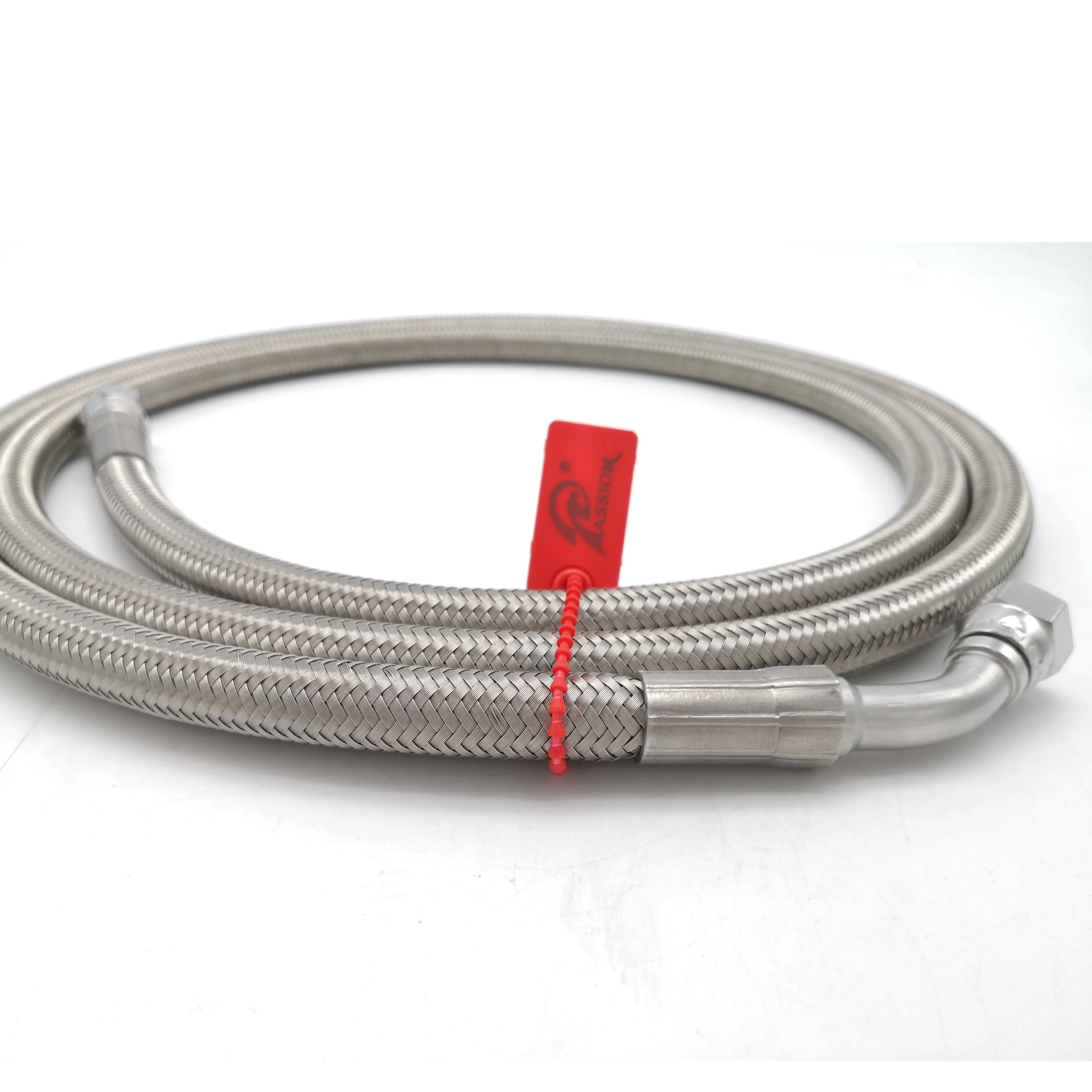 Paishun - 3/8 Stainless Steel Braided Flexible PTFE Corrugated Hose Pipe Assembly PTFE Hose Assembly 1