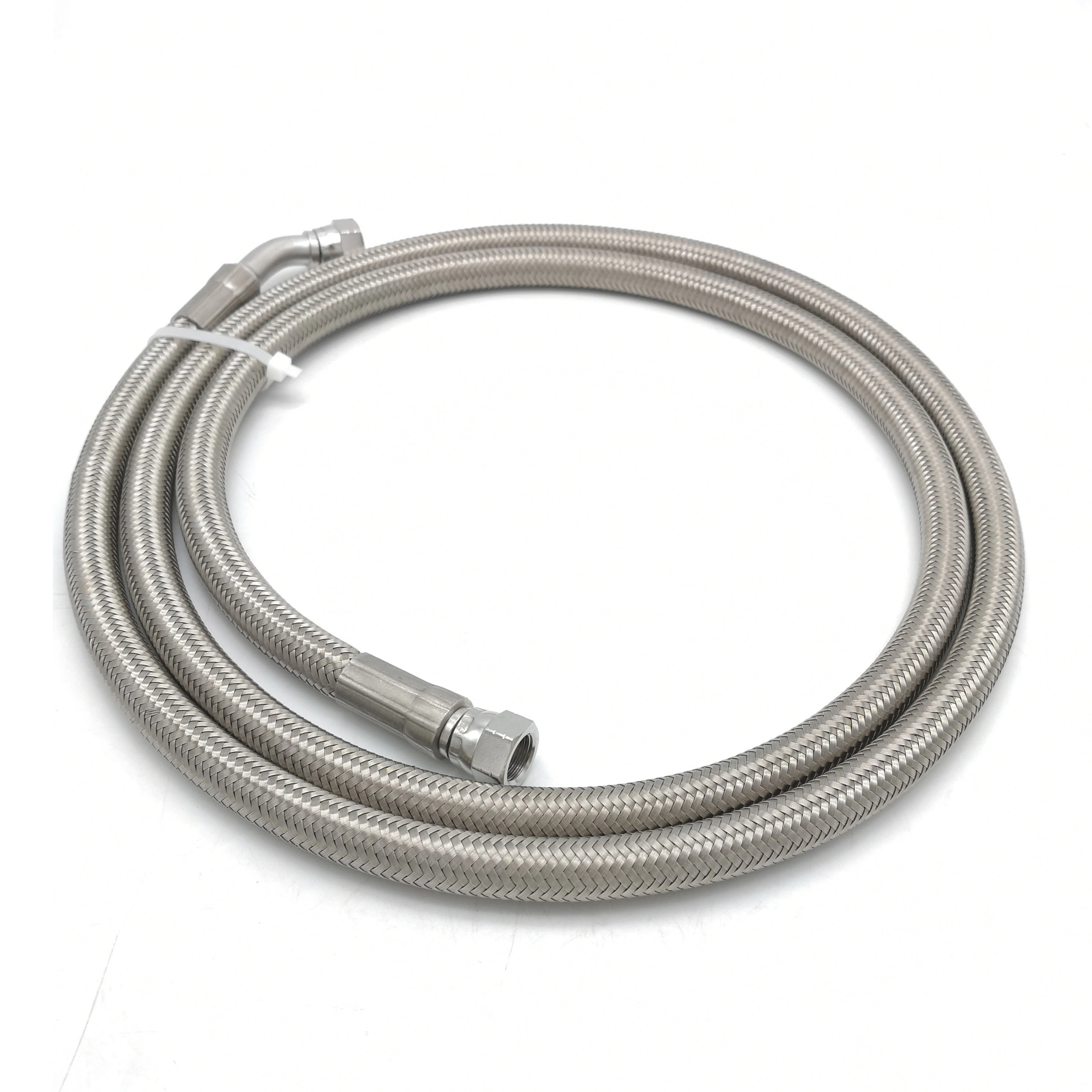 Paishun - AN06 SS Braided Hose Corrugated Stainless Steel Braided PTFE Hose PTFE Hose Assembly 1