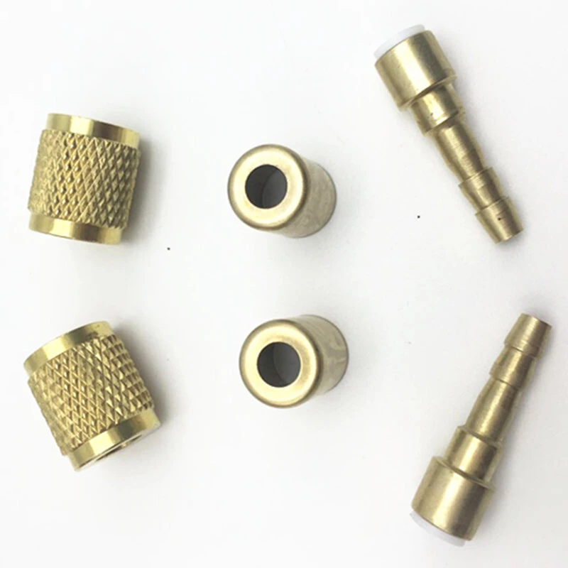 Paishun - Brass Material Female Straight and Female 45deg Fitting for Refrigerant Refrigerant Hose 1