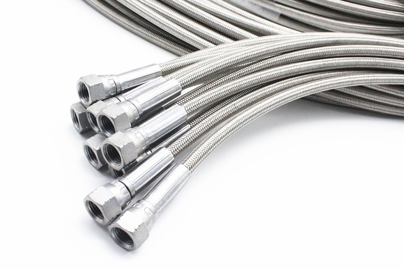 Paishun - 1/4 Stainless Braided PTFE Hose 304 JIC PTFE Hose Assembly 9