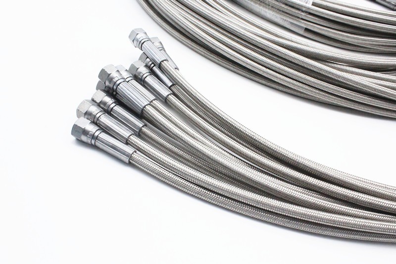 Paishun - 1/4 Stainless Braided PTFE Hose 304 JIC PTFE Hose Assembly 8