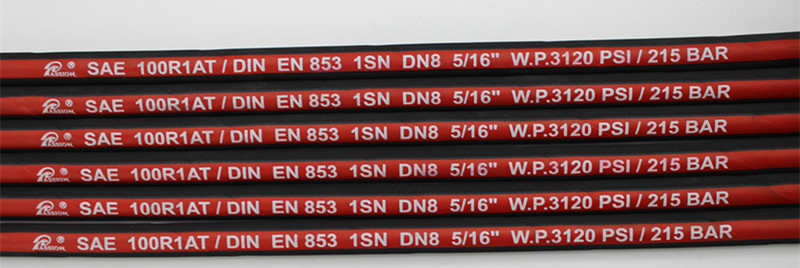 Paishun - 3/16~3 SAE 100R1AT/1SN Hydraulic Rubber Hose Forcestream 1AT SAE 100 R1 AT/DIN-EN 853 1 SN SAE 100R1 EN853 1SN 9