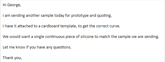 Received inquiry from the customer, and prepare original factory prototype. 1