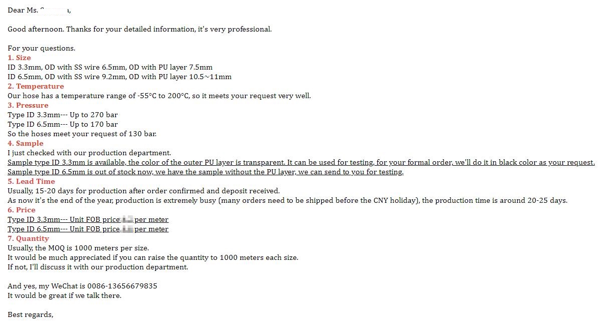 Customized PTFE Hose 4