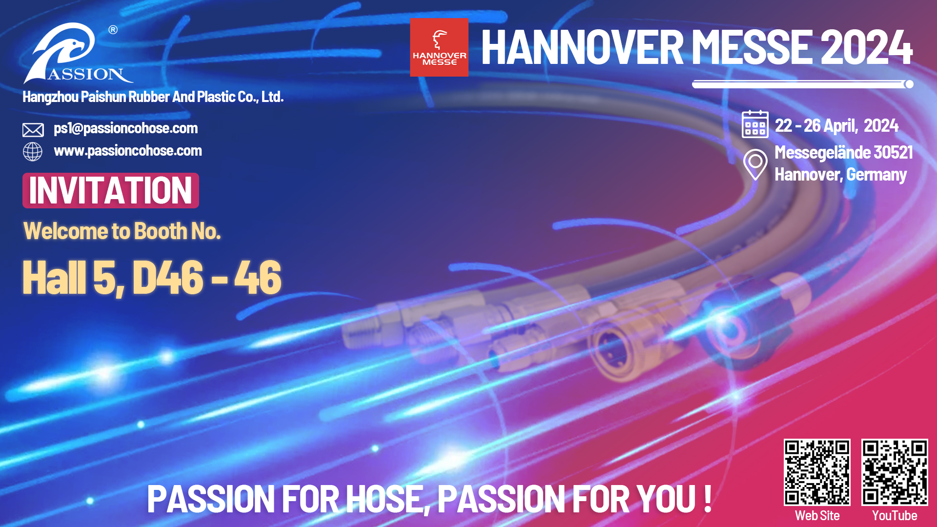 Paishun Group to Showcase Innovation of Rubber Hoses at Hannover Messe 2024 | PASSIONHOSE 3