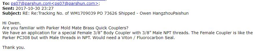 Customized Brass Quick Coupler Mould Type 1