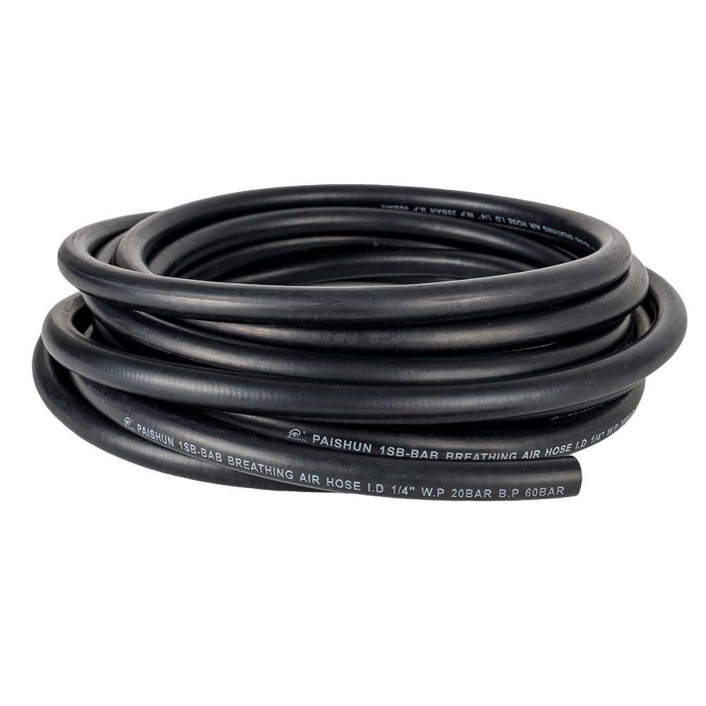 Manguera de aire respirable EPDM de 20 bar (300 PSI) de alta presión, certificada según la norma ISO 2398. 1