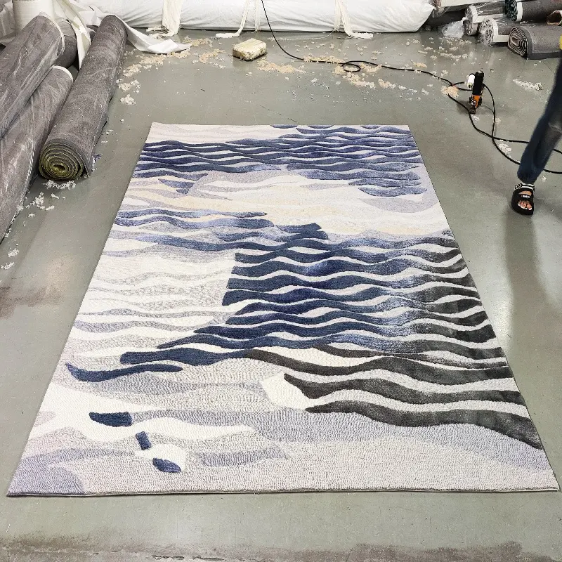 Alfombra de felpa antideslizante para sala de estar, suave, de alta densidad y diseño multiusos. 1