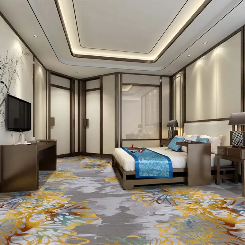 Alfombra para habitaciones de hotel de calidad comercial, diseño antimanchas y fonoabsorbente. 1