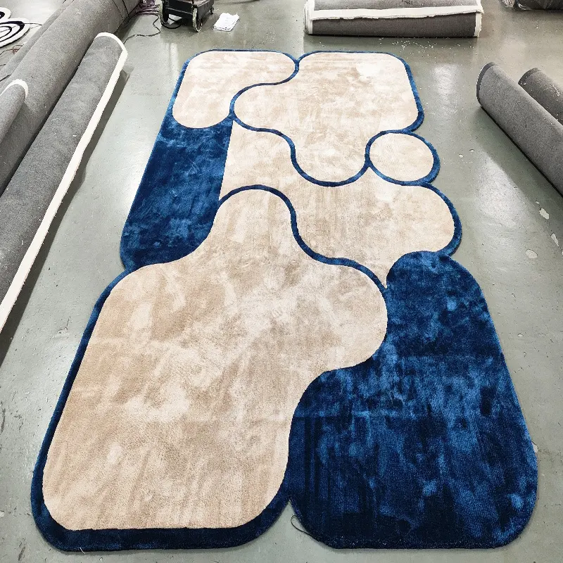 Alfombra de seda tejida a mano a medida, 100% pura y teñida con tintes naturales para un hogar de lujo. 1
