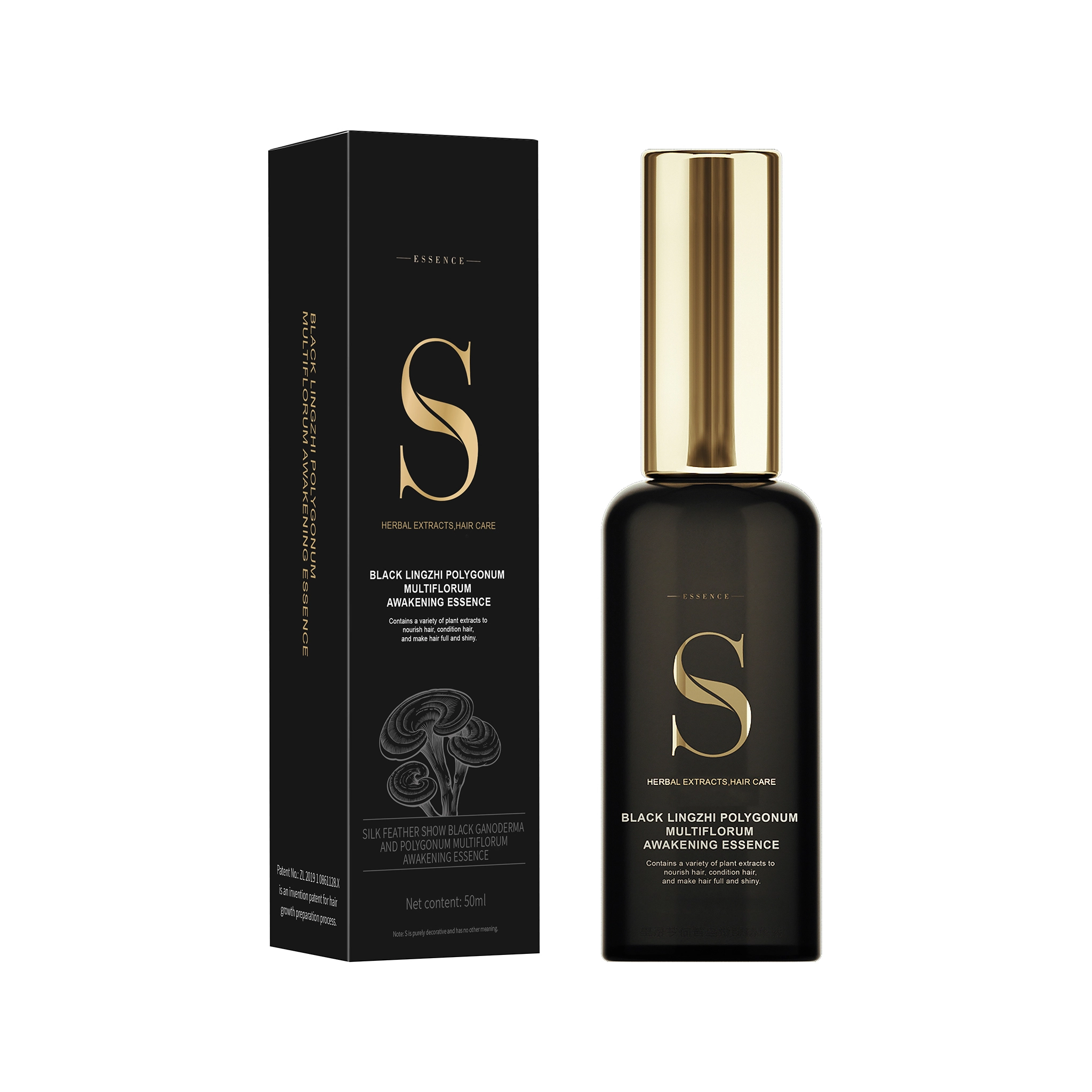 Black Ganoderma & He Shou Wu Hair Growth Serum Nourish & Restore Dark Hair 1