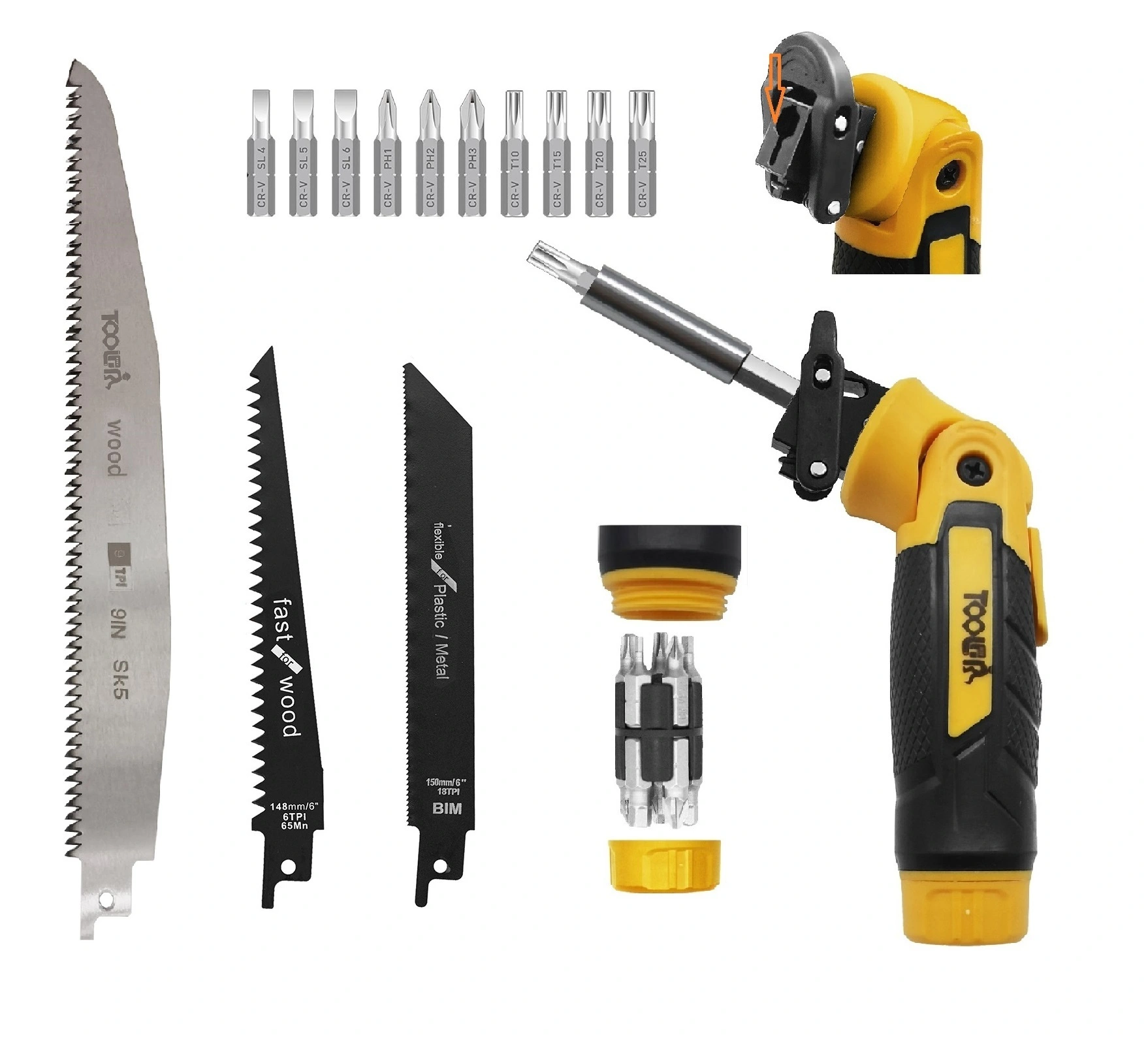 15 in 1 Multi-function saw set with screwdriver bit set SW2205A 1
