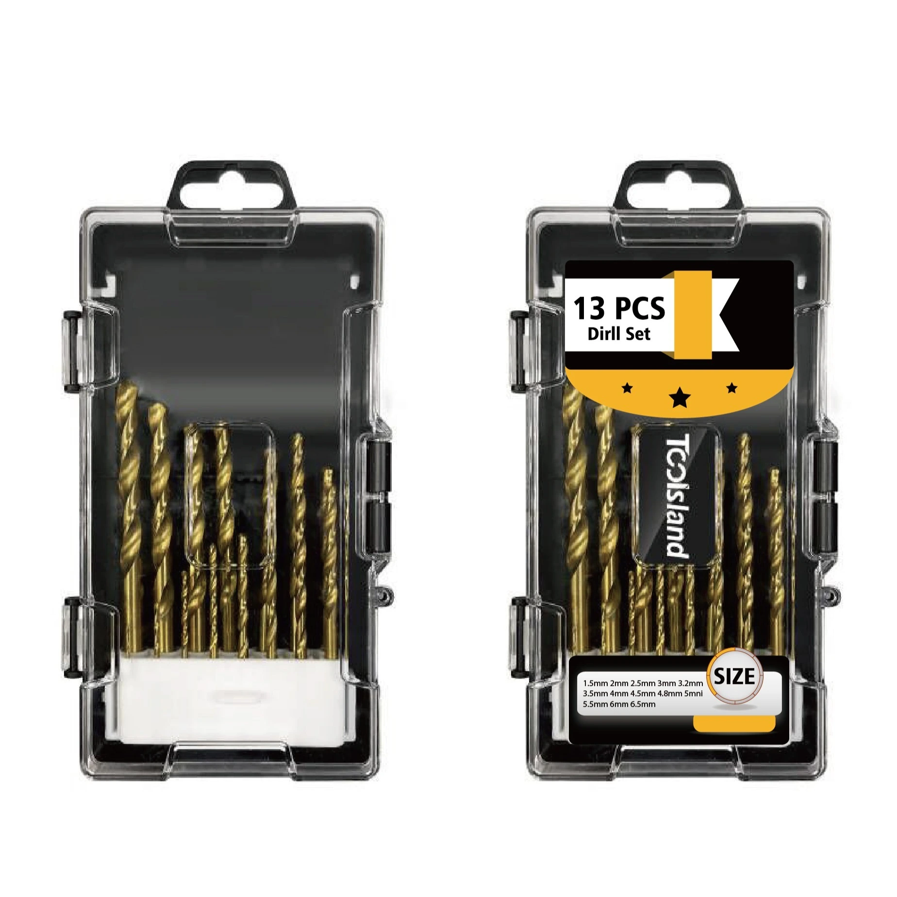 13pcs Drill Bits Set Heat-Treated High-Speed Steel Drill Bits for Wood Metal Plastic Stone Leather 1