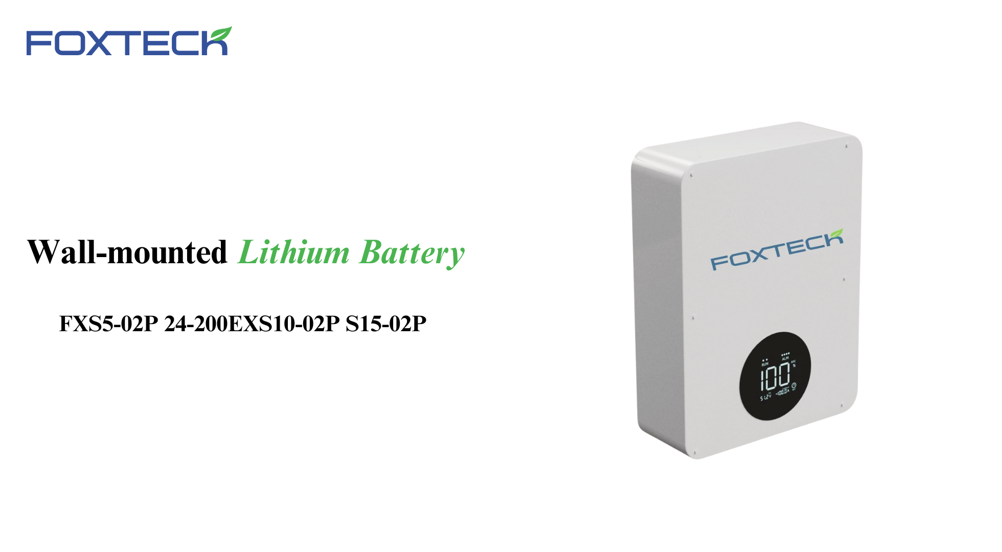 Mga bateryang solar na Foxtech 5Kwh 25.6V 200Ah. Baterya ng Lifepo4 lithium Ion na naka-mount sa dingding para sa Bahay 2