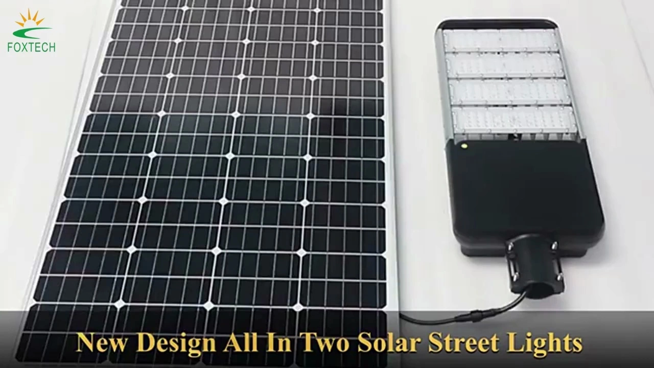 Nouveau modèle d'usine : lampadaire solaire intégré tout-en-un 30 W, 50 W, 100 W, 120 W, IP66, pour extérieur. 1