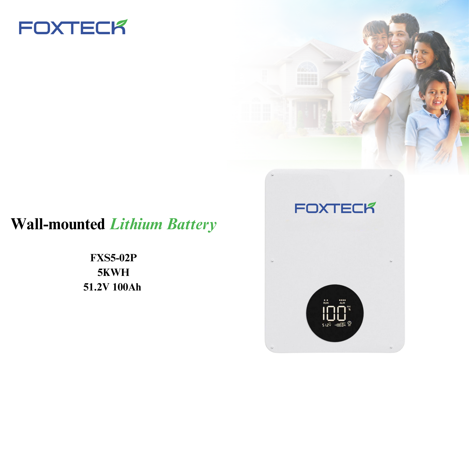 Foxtech 51.2V 100Ah 5KWH Solar Batteries High Quality Lifepo4 lithium Ion Battery For Solar Power Home 7