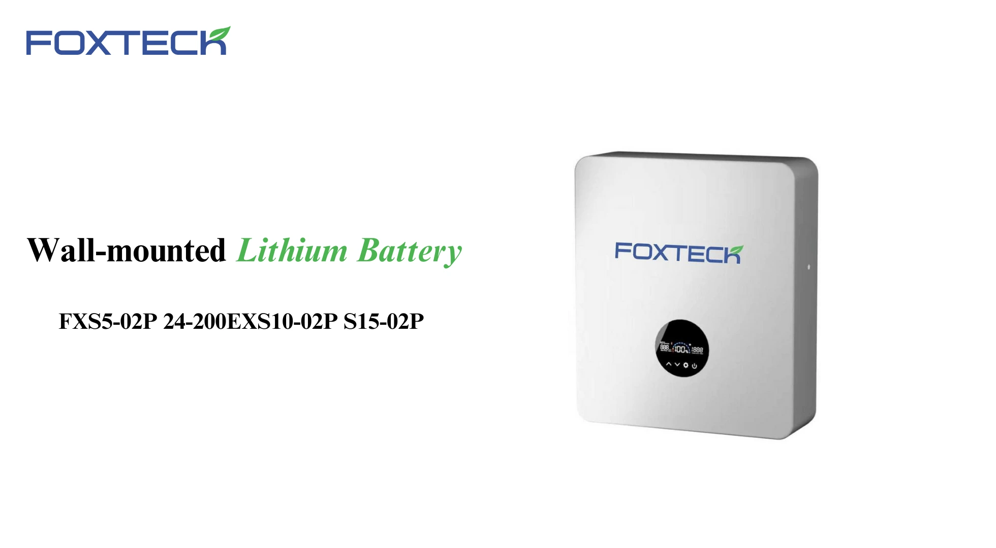 Foxtech Wall Mounted 15KWH 51.2V 300Ah Power Wall Battery 6000+ Cycles Lithium-ion Battery For Household 1