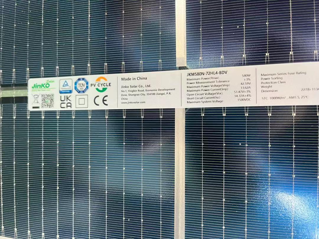 Jinko Tiger Tier1 Neo N-Type High effciecny 16BB solar cells 575watt 580 watt 620watt 630watt Bifacial Module With Dual 10