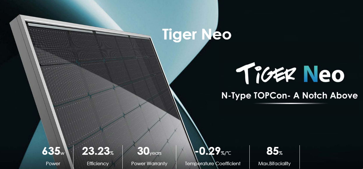 Jinko Tiger Tier1 Neo N-Type High effciecny 16BB solar cells 575watt 580 watt 620watt 630watt Bifacial Module With Dual 3