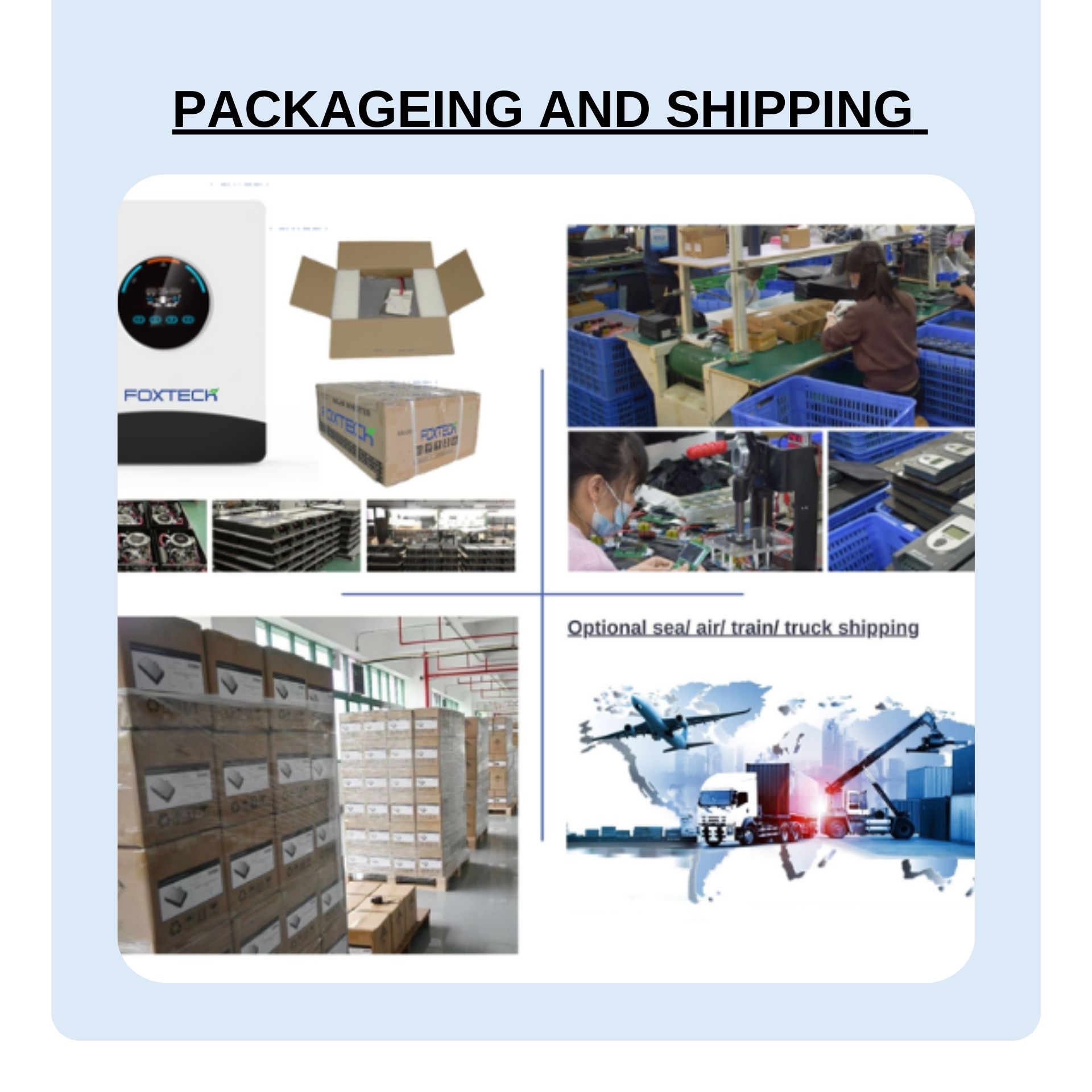 Onduleur solaire hors réseau Foxtech 4/6/12 kW, monophasé/divisé, compatible avec les systèmes monophasés et biphasés américains, MPPT et BMS intégrés, fonctionnement en parallèle. 14