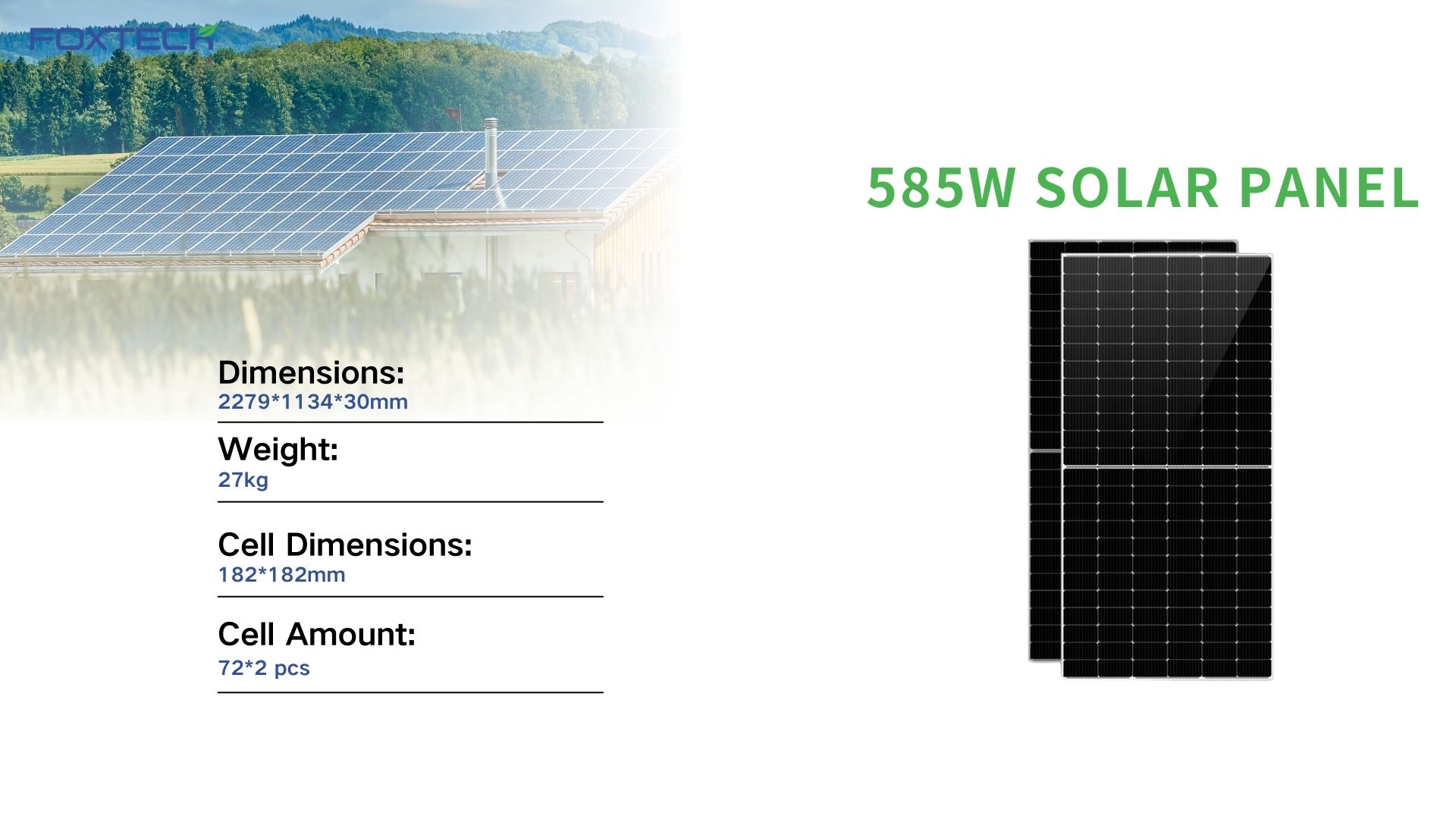Foxtech 10kw Home Solar System Buong Pag-install ng Sistema DIY Solar Energy OFF GRID Inverter 51.2V Lithium Battery 3