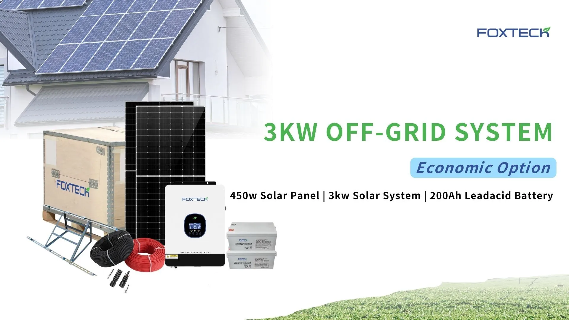 Foxtech 3kw Off Grid Solar System One-Stop Solution Energy Supply PV System for Home 1
