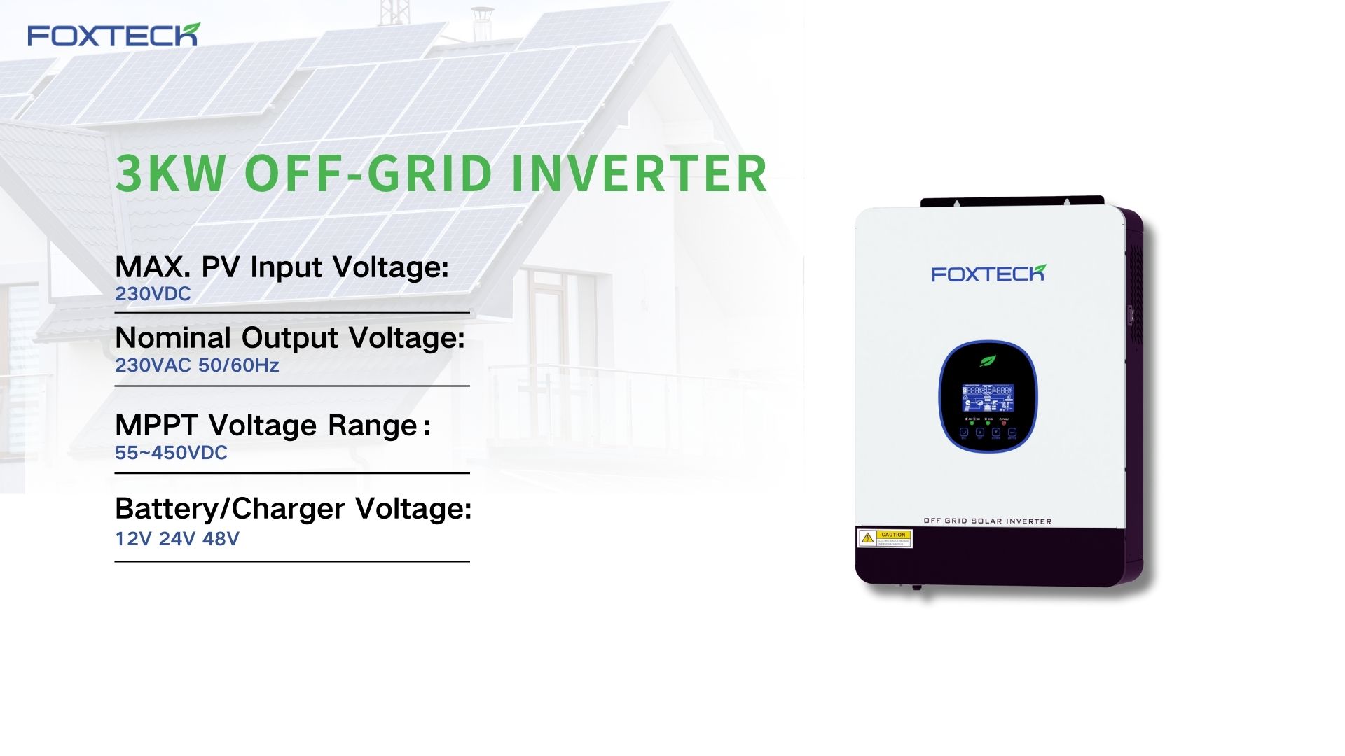 Foxtech 3kw Off Grid Solar System One-Stop Solution Energy Supply PV System para sa Bahay 4