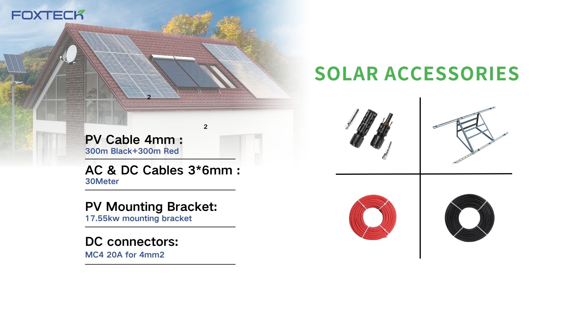 Pabrika ng Produktong Solar ng Foxtech 17.55kw PV Solutions para sa Ecuador Brazil Colombia 120V OFF Grid System 6