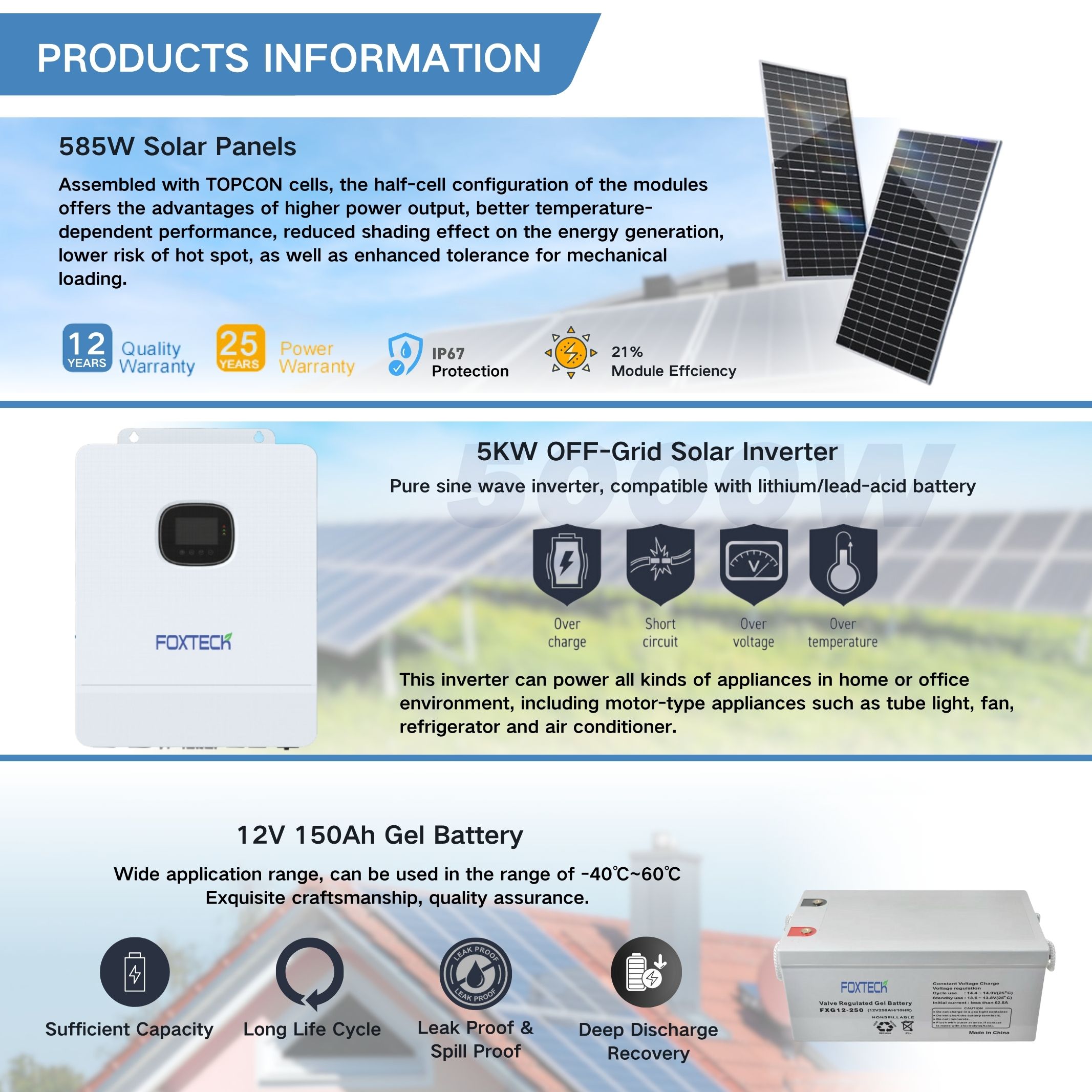 Foxtech All-in-one Solar System Supplier OFF-Grid 5kw Solar Storage System 120V For Latin America 10