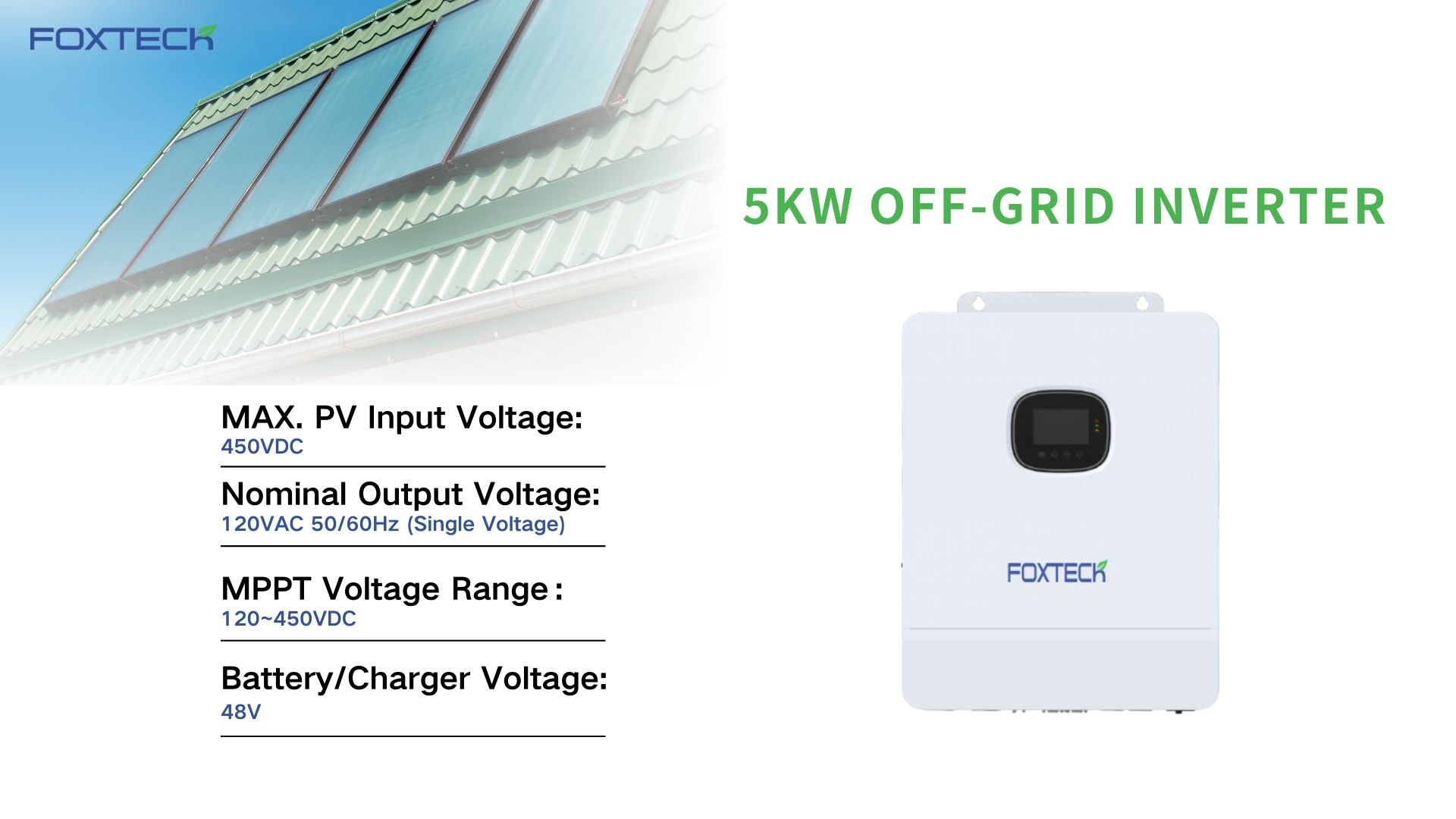 Tagapagtustos ng Foxtech All-in-one Solar System na OFF-Grid 5kw Solar Storage System 120V Para sa Latin America 4