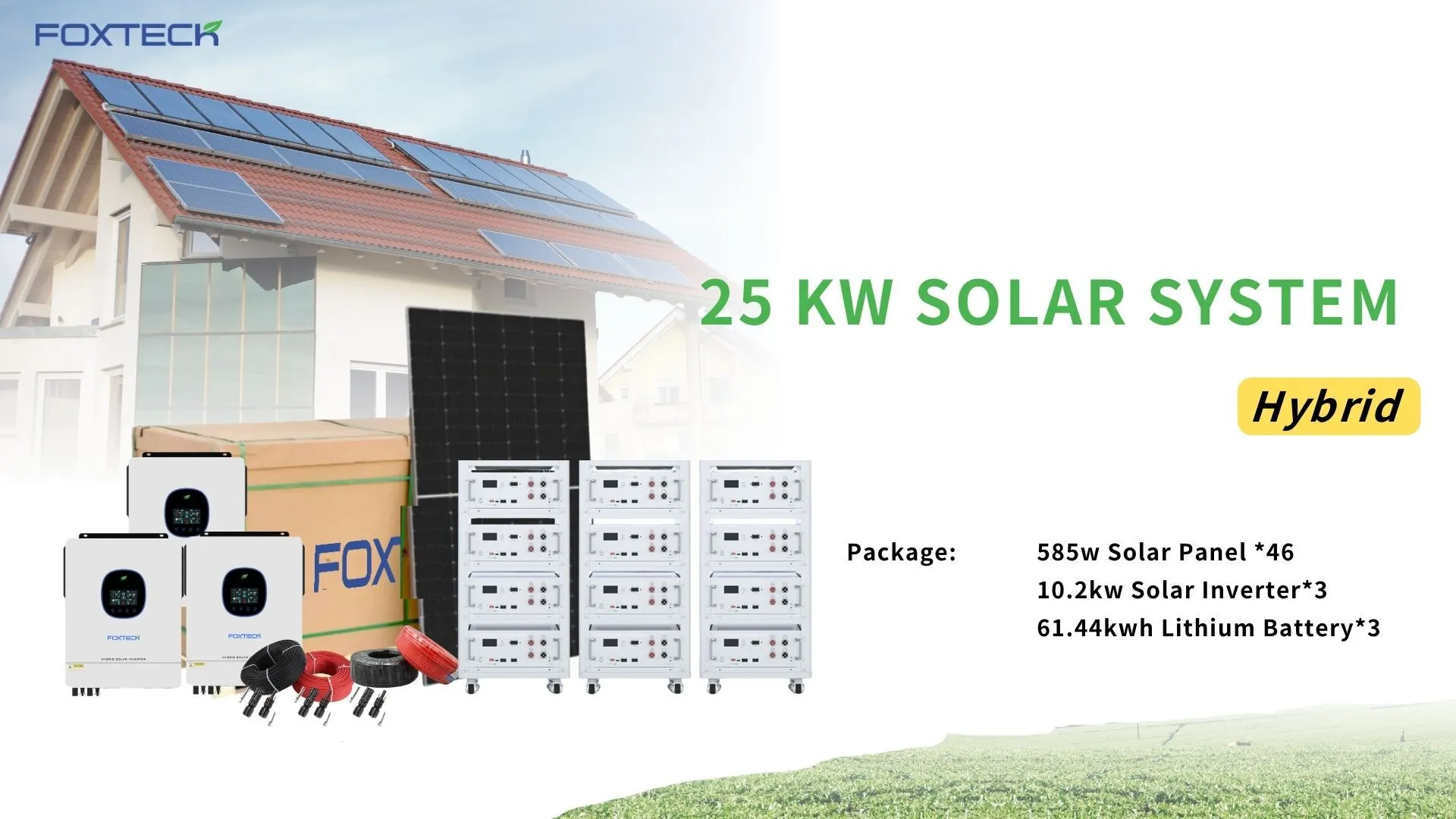 Foxtech 25kw Hybrid System Kit Energy Supply Design and Application Free Energy Solution for Home 1