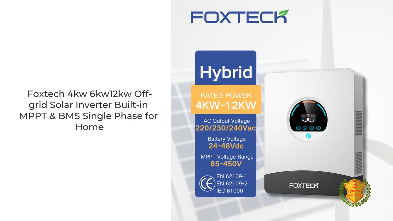 Foxtech Solar Hybrid  4kw 6kw 12kw Off-grid Solar Inverter Built-in MPPT &amp; BMS Single Phase for Home 1