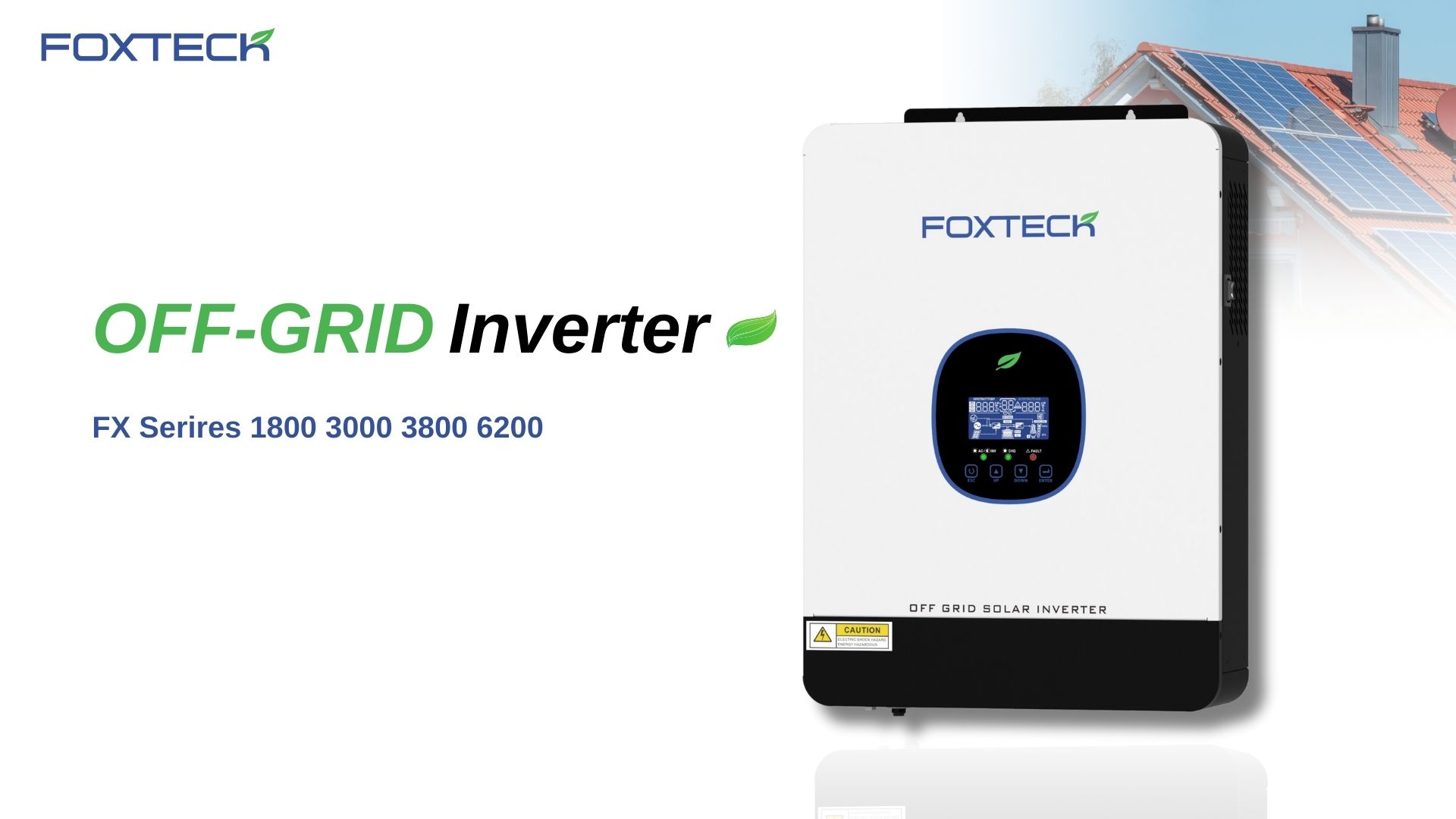 Foxtech1.8/ 3.0/3.8/ 6.2kw Off-grid Solar Inverter na may Built-in na MPPT Single Phase na tugma sa Lithium/ Lead-acid na Baterya 1