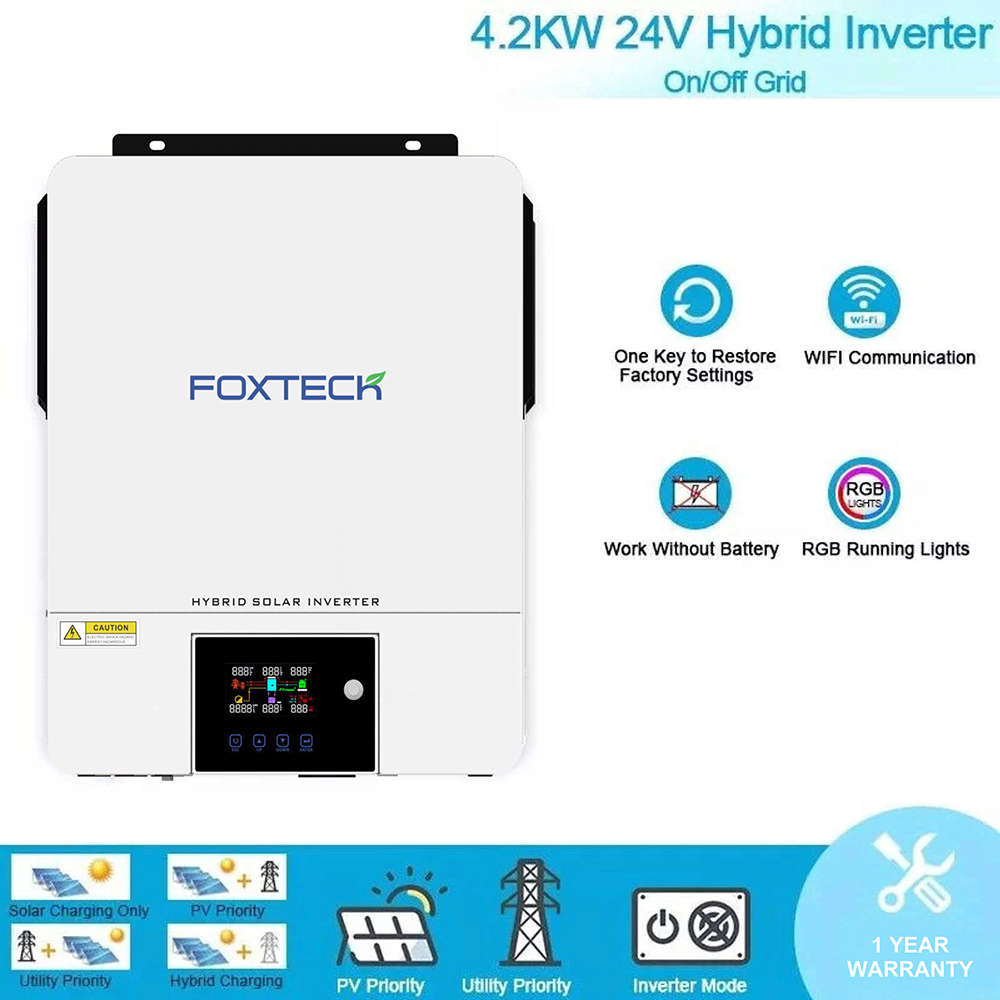 Foxtech Solar Latin America Wholesale Price Pure Sine Wave Solar Inverter 4Kw 6Kw 48V 120/240V Off Grid Solar Inverter 7