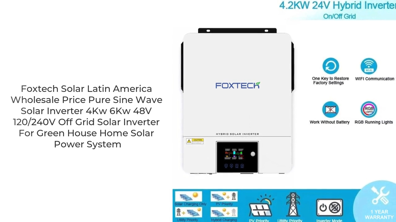 Foxtech Solar Latin America Presyong Pakyawan Pure Sine Wave Solar Inverter 4Kw 6Kw 48V 120/240V Off Grid Solar Inverter 1