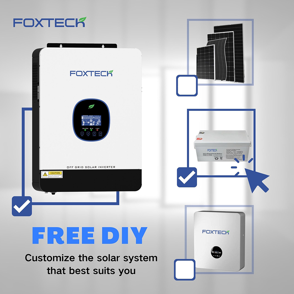 Foxtech Solar Hybrid FX Series Off-grid 1.8/3.0/3.8/6.2 kw Solar Off -Grid Inverter Power Converter DC-AC Inverter 10
