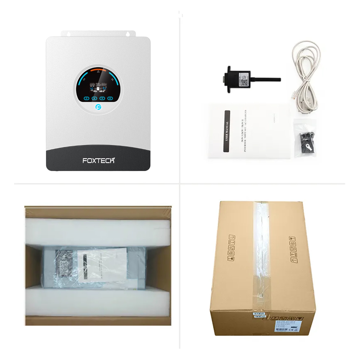 Système d'alimentation solaire hybride hors réseau Foxtech IP54 4 kW 6 kW 12 kW avec onduleur et générateur solaire et contrôleur MPPT. 10