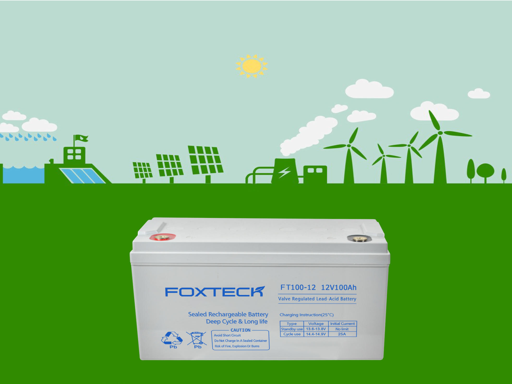 Foxtech Solar VRLA 12V 100Ah 200Ah 250Ah Lead Acid Battery AGM Gel Batteries For Home Energy Storage System For Telecom 2