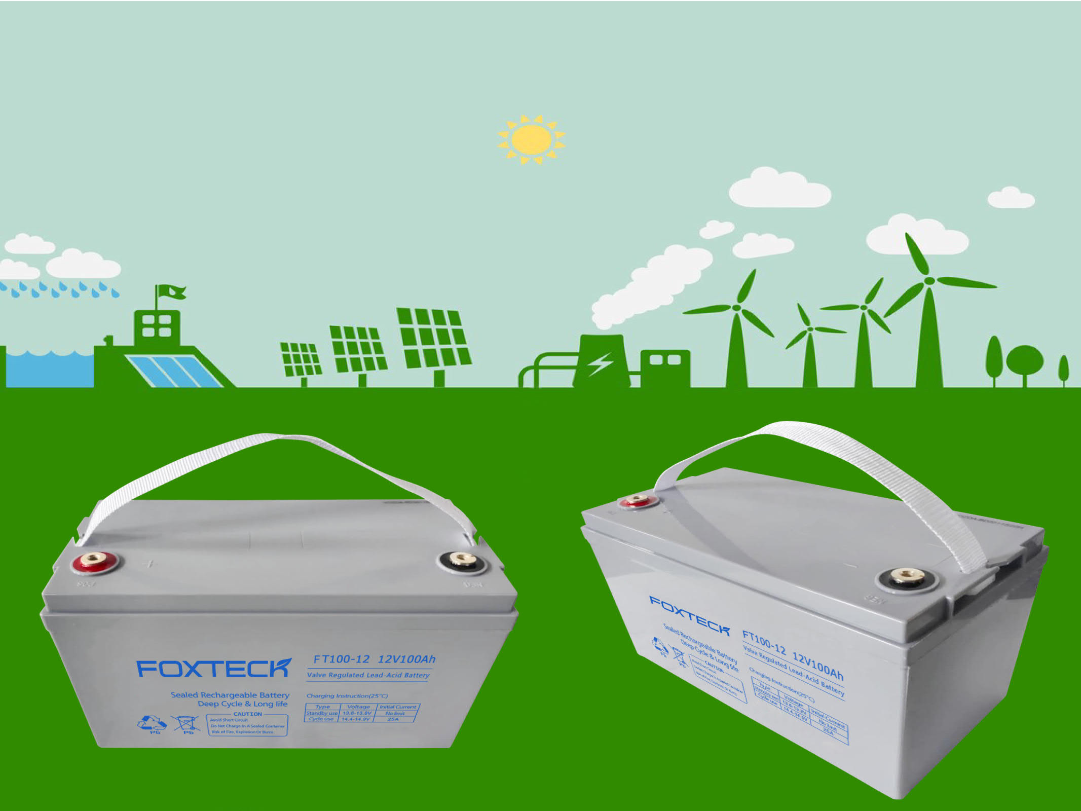 Foxtech Solar VRLA 12V 100Ah 200Ah 250Ah Lead Acid Battery AGM Gel Batteries For Home Energy Storage System For Telecom 3