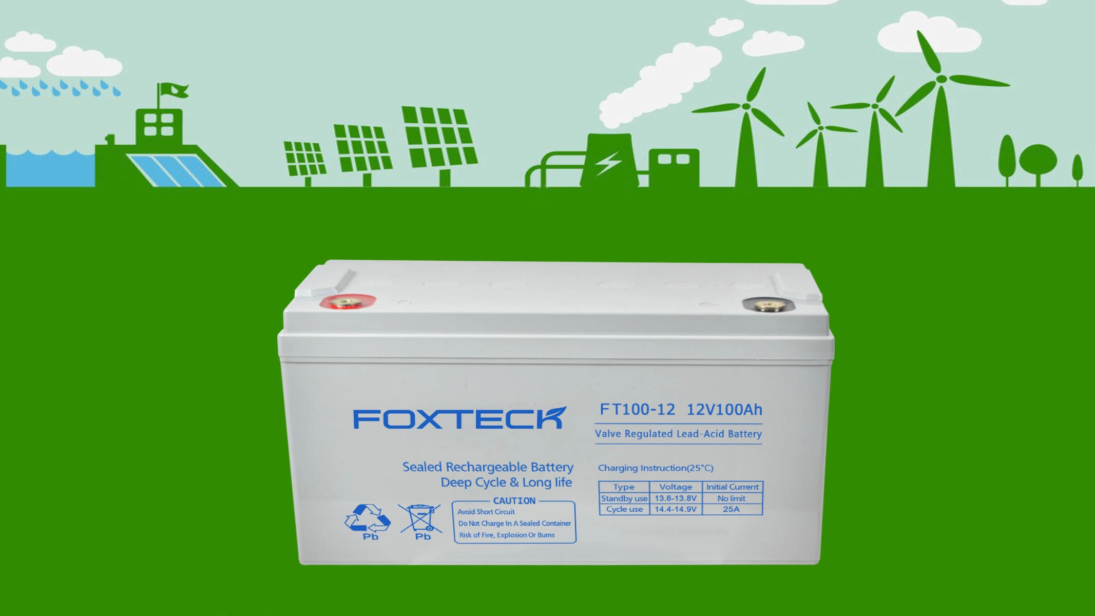 Foxtech Solar VRLA 12V 100Ah 200Ah 250Ah Lead Acid Battery AGM Gel Batteries For Home Energy Storage System For Telecom 1