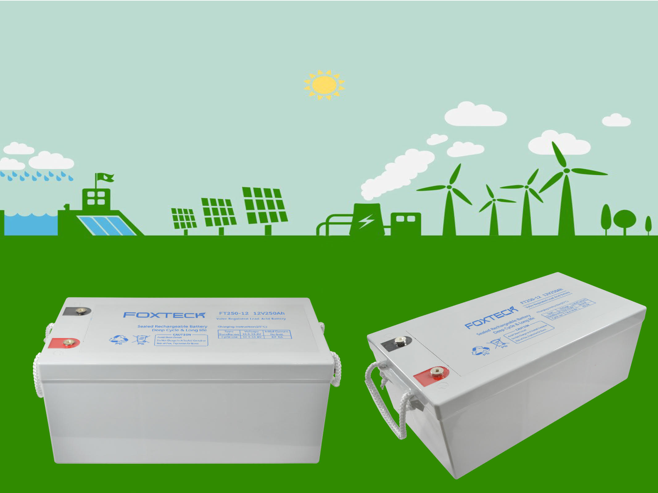 Foxtech Solar China Lead Acid Battery Manufacturing 12V 100Ah 150Ah 200Ah 250Ah Gel Batteries For Energy Storage For Tel 4