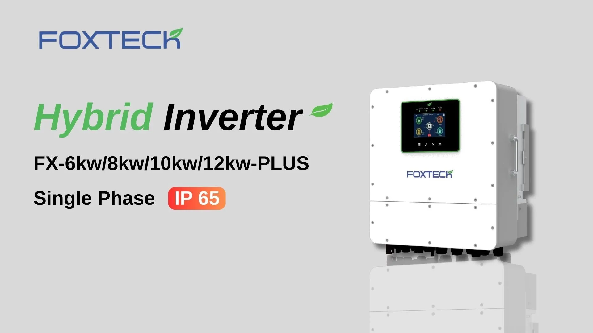 Foxtech Hybrid Solar Inverter 6/8/10/12kw Single Phase Built-in MPPT Support Parallel 9 Units for PV System 1