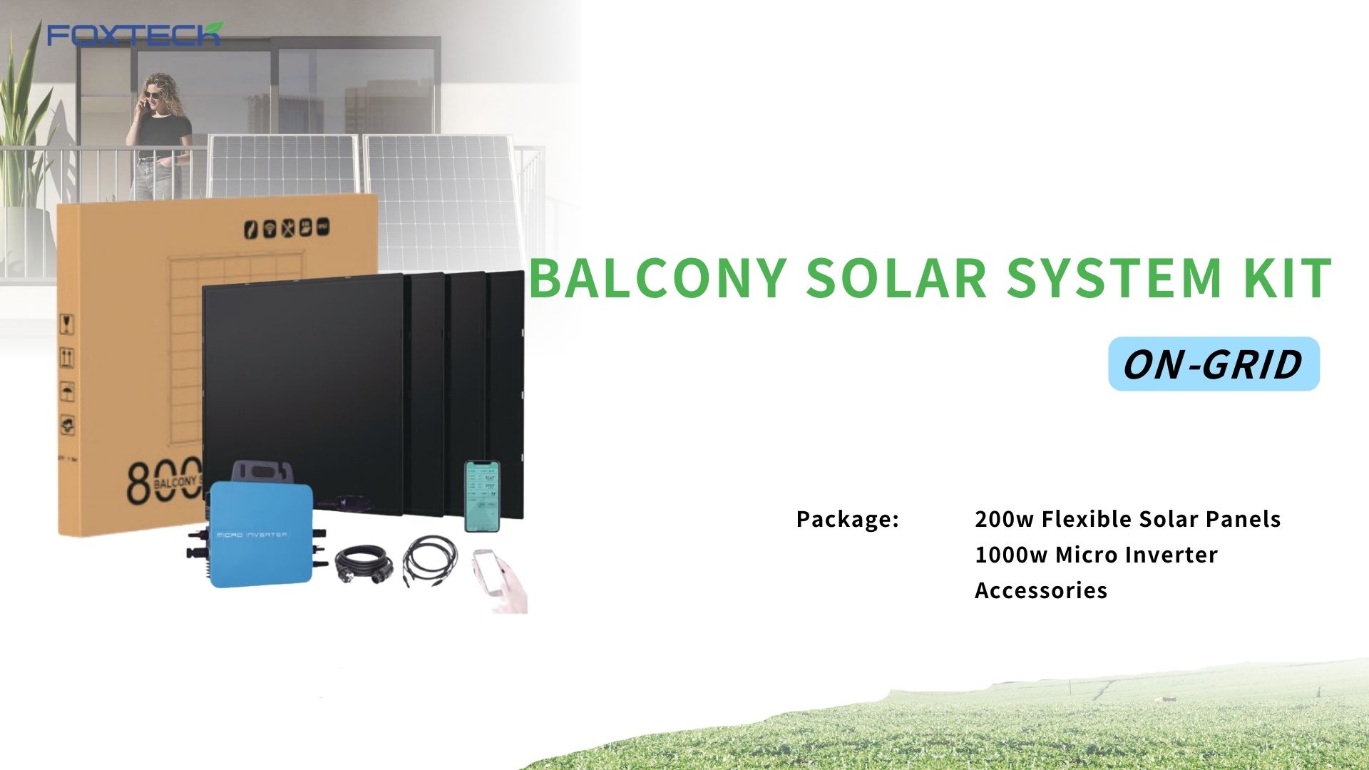 Tagagawa ng Foxtech Balcony System Micro Inverter Flexible Solar Panel Mula sa Tsina 1
