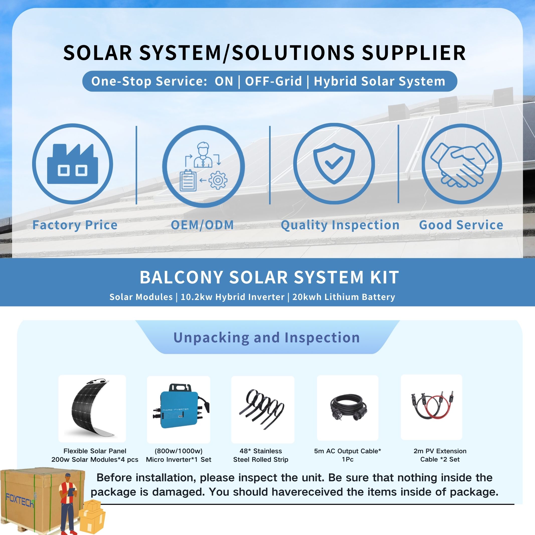 Foxtech Balcony System Micro Inverter Flexible Solar Panel Manufacturer From China 6