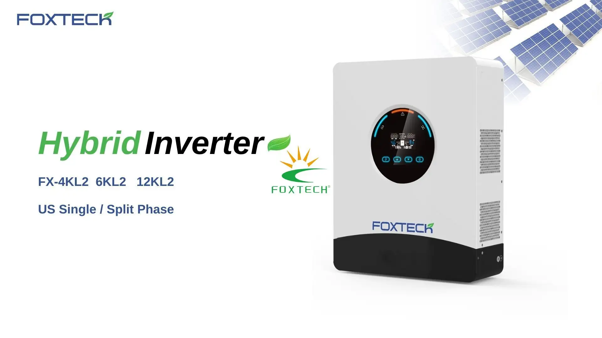 Солнечный инвертор Foxtech 4/6/12 кВт с чистой синусоидой, MPPT и BMS, работающий в автономном режиме. 1