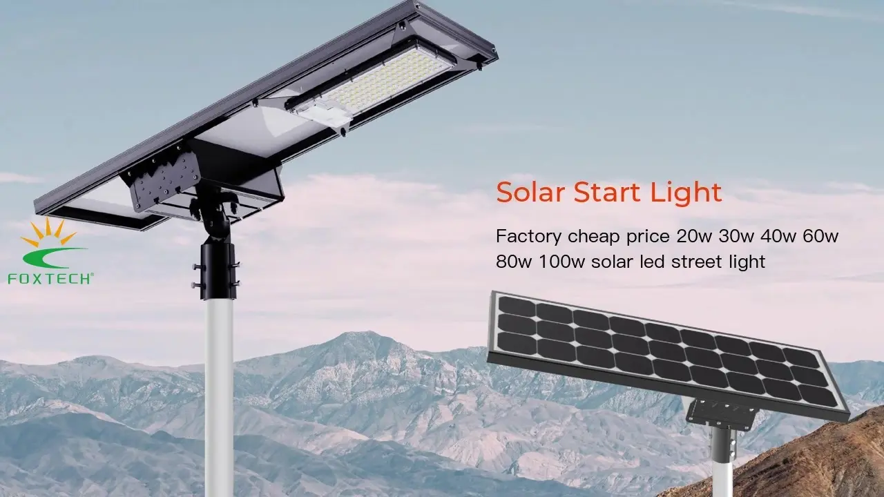 Farola LED solar modular todo en uno de 20 W a 100 W con sensor de movimiento 1