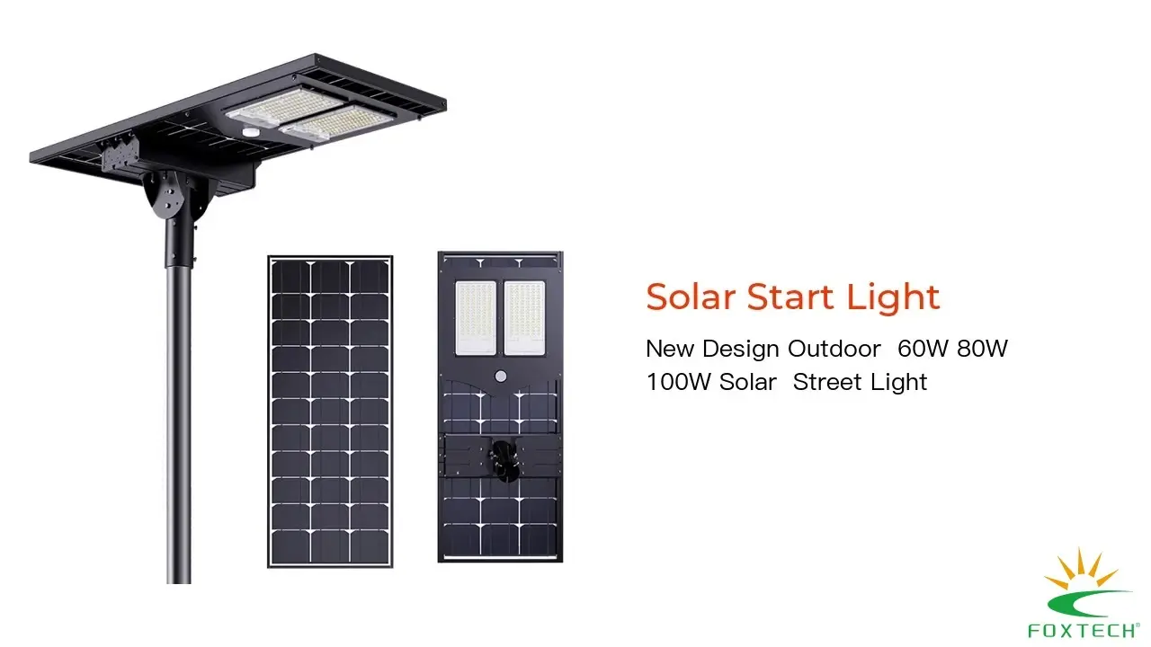 مصباح شارع يعمل بالطاقة الشمسية LED مصنوع من الألومنيوم ومقاوم للماء بمعيار IP66 – 60 واط / 80 واط / 100 واط 1