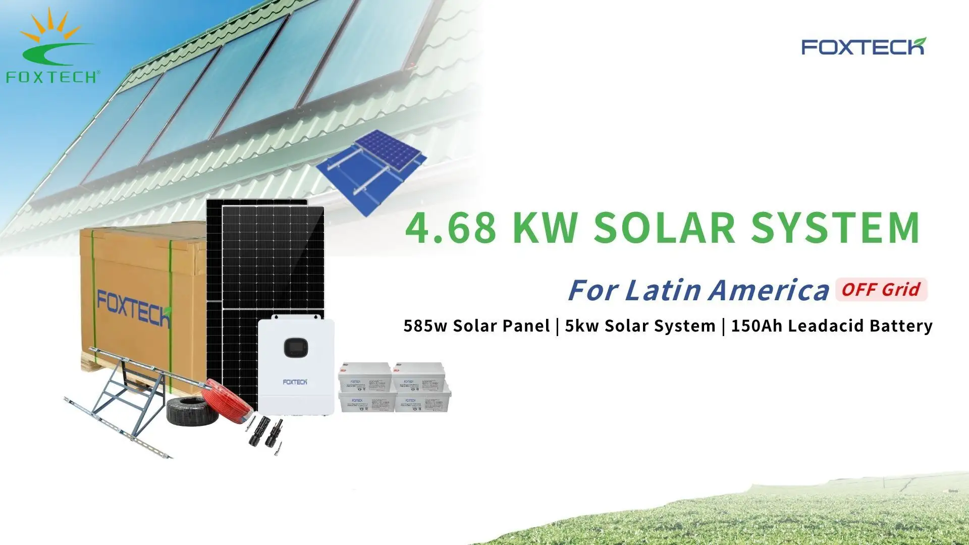 Sistema de energía solar fuera de la red de 4,68 kW con paneles de 585 W y batería de 19,2 kWh 1