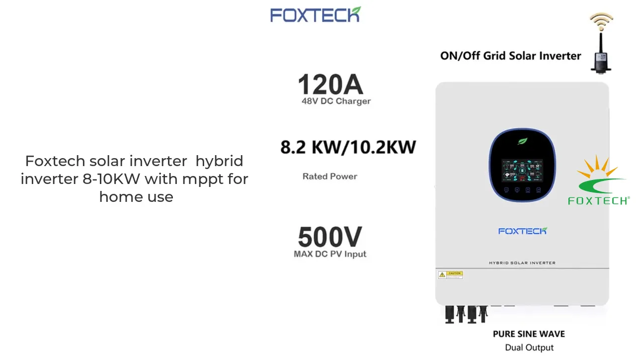 Foxtech Solar DC-AC Inverter w/ 120A MPPT & LCD Display - 8.2KW & 10.2KW 1