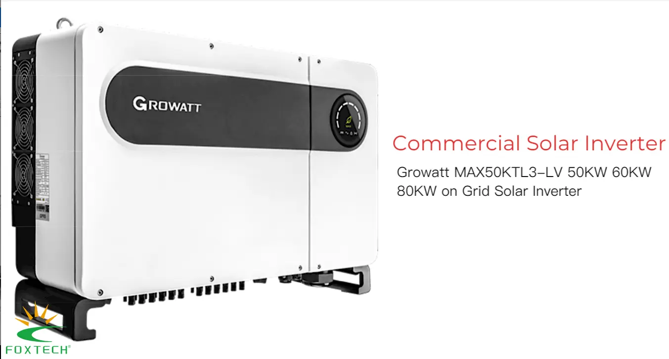 Inversor solar Growatt Max de 50KW a 80KW para sistemas conectados a la red eléctrica y aislados de ella 1